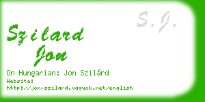 szilard jon business card